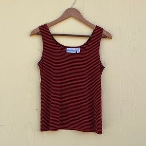 Chico’s Tank Top in Red/Black Stripe Size 1